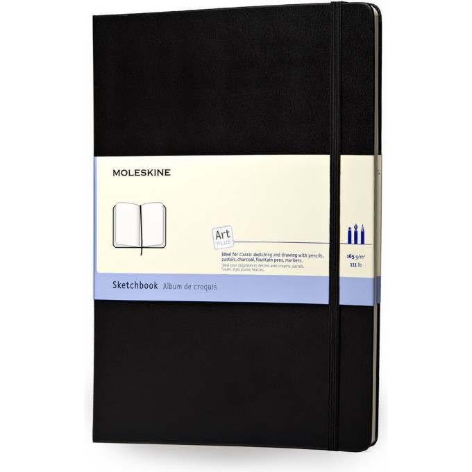 Скетчбук MOLESKINE Art Sketchbook Medium, нелинованный, чёрный ARTQP054