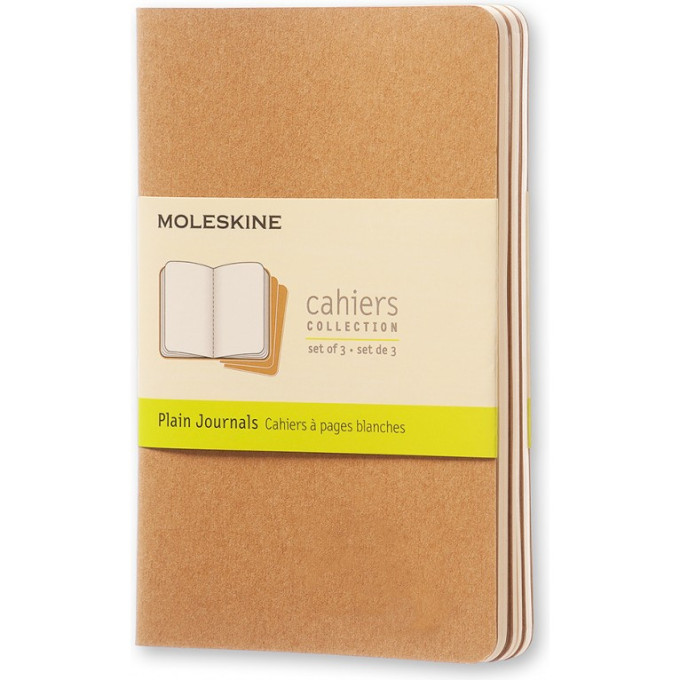 Блокнот MOLESKINE Cahier Journal Pocket, без линовки, бежевый (3 шт.) QP413