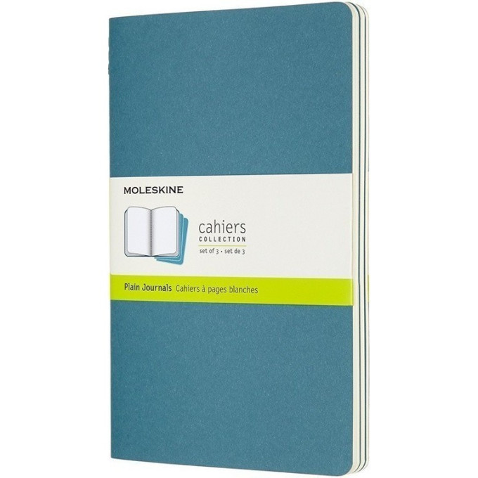 Блокнот MOLESKINE Cahier Journal Pocket, нелинованный, голубой, 3 шт. CH013B44