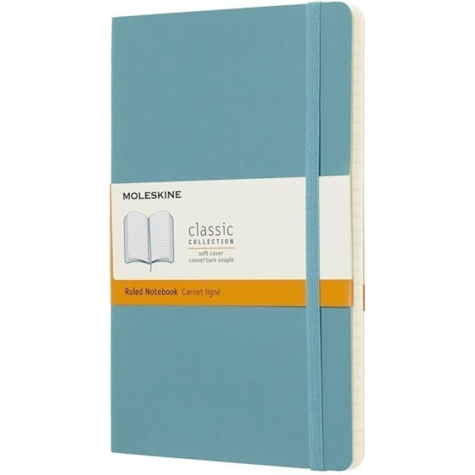 Блокнот MOLESKINE Classic Soft Large, нелинованный, голубой QP618B35
