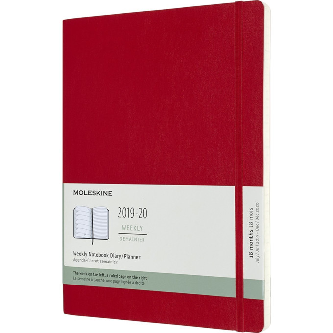 Еженедельник MOLESKINE ACADEMIC SOFT WKNT XL, красный DSF218WN4