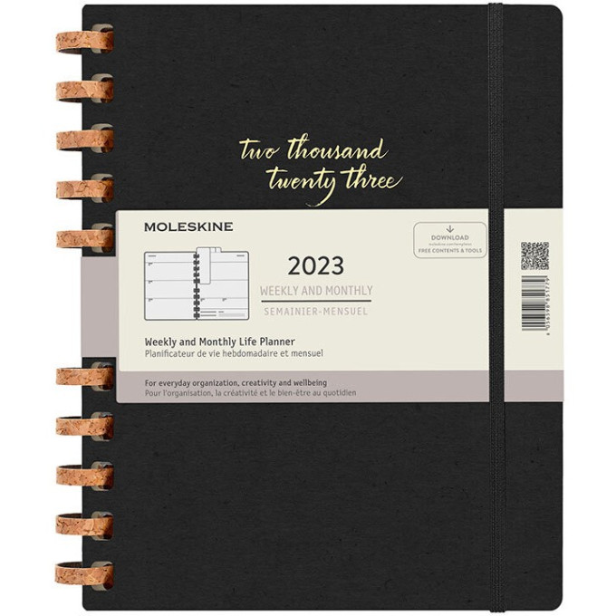 Еженедельник MOLESKINE SPIRAL XXL DHSPBK512MWH7Y23 черный